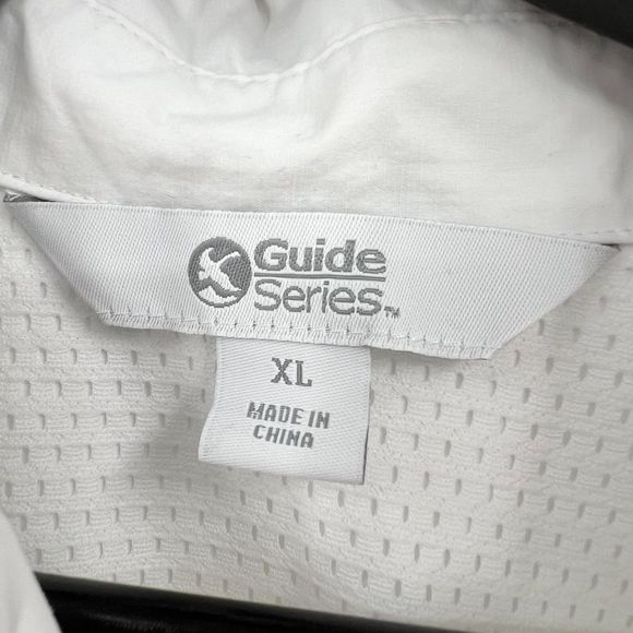 Men's White Guide Series Shirt Button Front Short Sleeve Size XL - Picture 7 of 8